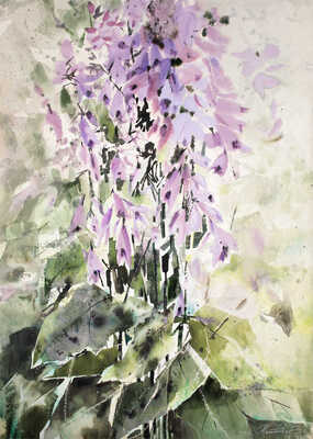 Матвеева Надежда Васильевна. После дождя. Цветущая хоста